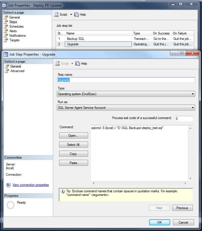 Unmanaged Database Deployment