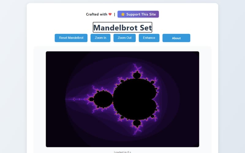 Mandelbrot Generator: fractal view in the browser