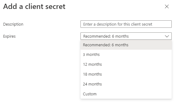 Expiring Azure AD Client Secrets